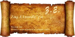 Zay Eleonóra névjegykártya