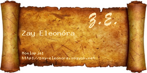Zay Eleonóra névjegykártya